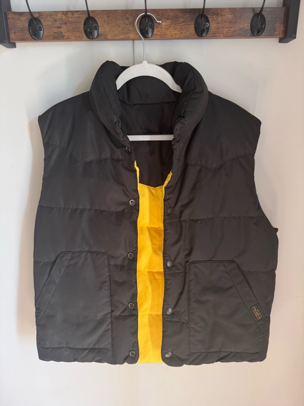 Polo by Ralph Lauren Reversible Black and Yellow Puffer Vest